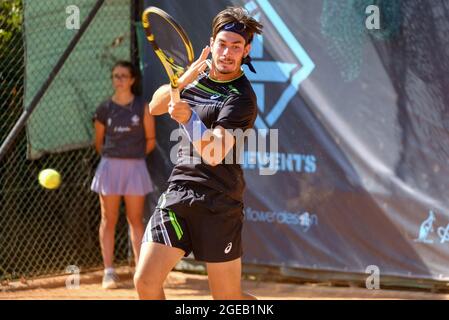 Verona, Italy. 18th Aug, 2021. Giulio Zeppieri (Italy) during ATP80 Challenger - Verona - Wednesday, Tennis Internationals in Verona, Italy, August 18 2021 Credit: Independent Photo Agency/Alamy Live News Stock Photo