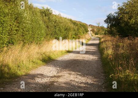 Looking up the Ingleby Incline track in the North York Moors, Yorkshire, UK Stock Photo