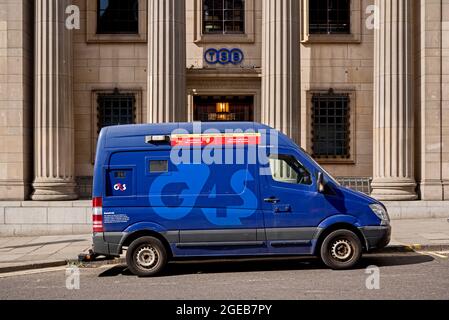 G4S security van parked outside a branch of the TSB in Edinburgh city centre.