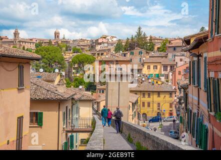 Perugia (Italy) - A characteristic views of historical center in the beautiful medieval and artistic city, capital of Umbria region, in central Italy. Stock Photo