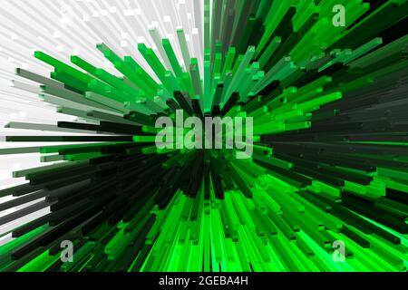 Abstract Dark Green And White Explosion Effect Texture Background Stock Photo