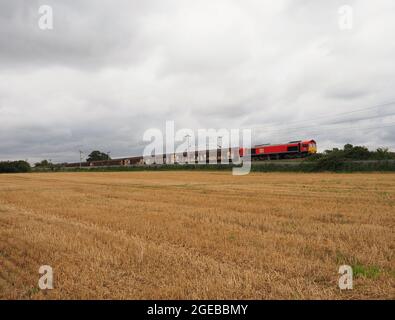 DB Cargo Class 66 locomotive 66131 works Daventry to Dollands Moor Northamptonshire, UK Stock Photo