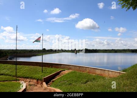 Kamuzu Dam viewing II on a summer morning. Malingunde, Malawi. Stock Photo