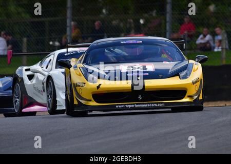 Nigel Jenkins, Ferrari 458 Challenge, Ferrari Club Racing, Festival Italia, Brands Hatch, Fawkham, Kent, England, Sunday 19th August, 2021. Stock Photo