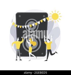 Open air party abstract concept vector illustration. Stock Vector