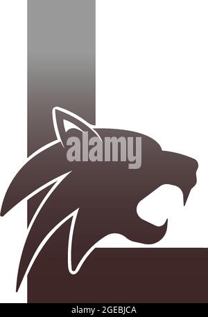 Letter L with panther head icon logo vector template Stock Vector
