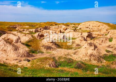 Afrasiyab or Afrosiyob is a one of the largest archaeological sites in the world in Samarkand city, Uzbekistan Stock Photo