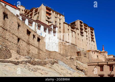 Leh Palace is a former royal palace in Leh city in Ladakh, north India Stock Photo