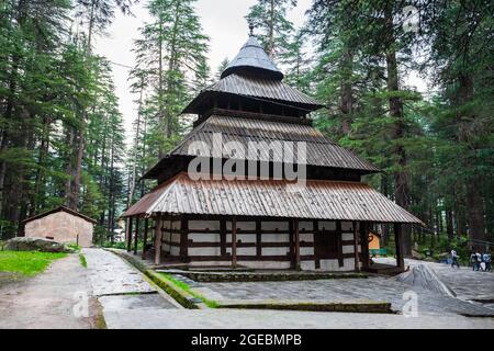 A famous Hadimba Devi Temple in Manali, Himachal Pradesh, India which ...