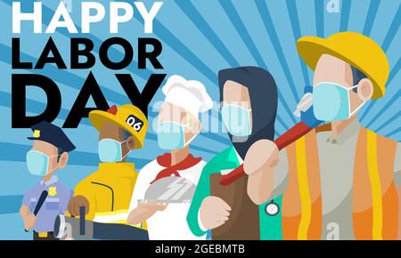 labor day illustration Stock Vector