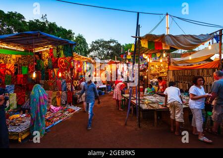 GOA, INDIA - FEBRUARY 22, 2014: Arpora night market in Goa, India Stock Photo