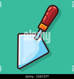 trowel tool isolated cartoon vector illustration in flat style Stock Vector