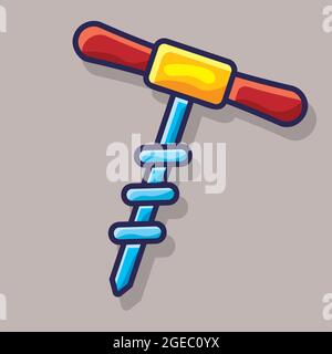 gimlet tool isolated cartoon vector illustration in flat style Stock Vector