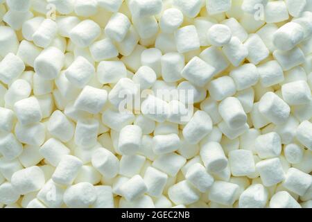 Pile of Small Mini Marshmellows Background Texture. Stock Photo