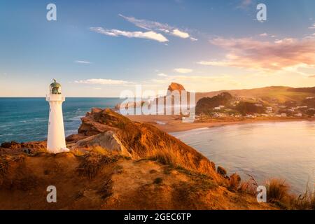 Castlepoint or Castle Point Lighthouse is a popular destination located in the village of Castlepoint on the Wairarapa coast of the North Island, NZ.