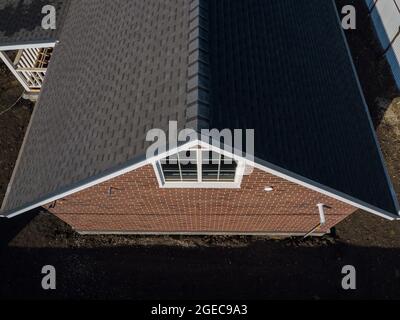 Shingles texture - close up view of asphalt roofing shingles Stock Photo
