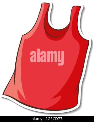 Sticker design with red tank top isolated illustration Stock Vector