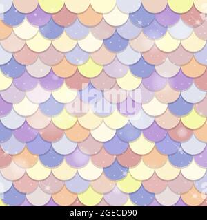 Pastel mermaid scales seamless pattern  illustration Stock Vector