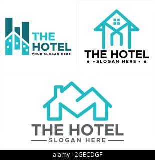 Hotel business property apartment logo design Stock Vector