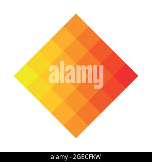 Hot pixelized mosaic logo design element. Abstract shape of multiple ...