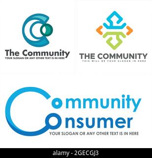 Community non profit digital website logo design Stock Vector