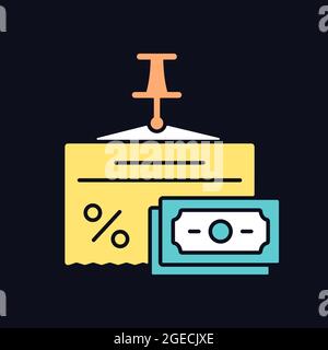 Fixed expenses RGB color icon for dark theme Stock Vector