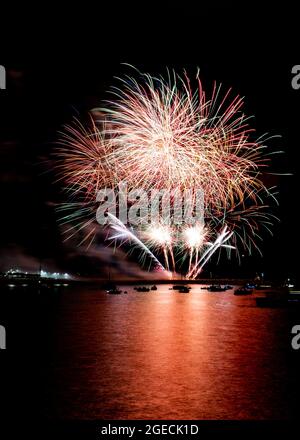 Image from the 2021 British firework championships held at Plymouth, Devon Stock Photo