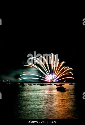 Image from the 2021 British firework championships held at Plymouth, Devon Stock Photo