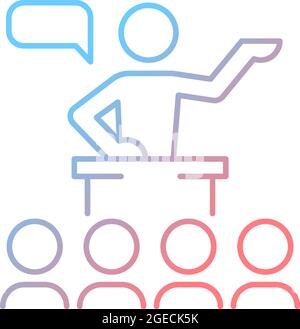 Public communication gradient linear vector icon Stock Vector