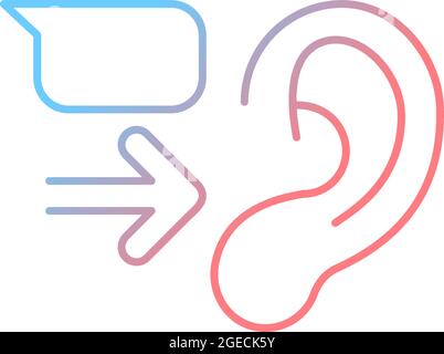 Message receiver gradient linear vector icon Stock Vector
