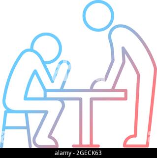 Body language gradient linear vector icon Stock Vector