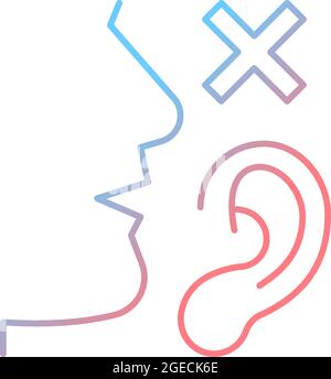 Language disabilities gradient linear vector icon Stock Vector