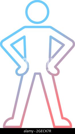 Confidence body language gradient linear vector icon Stock Vector