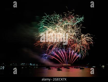 Image from the 2021 British firework championships held at Plymouth, Devon Stock Photo
