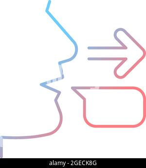 Message sender gradient linear vector icon Stock Vector