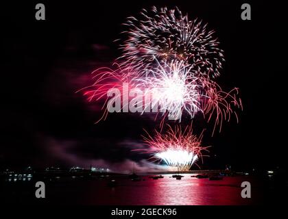 Image from the 2021 British firework championships held at Plymouth, Devon Stock Photo