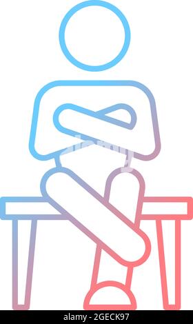 Closed body language gradient linear vector icon Stock Vector