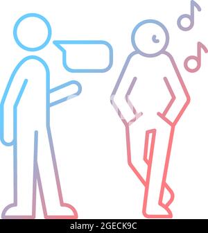 Inattentive listening gradient linear vector icon Stock Vector