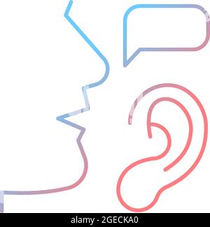 Active listening gradient linear vector icon Stock Vector
