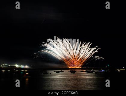 Image from the 2021 British firework championships held at Plymouth, Devon Stock Photo