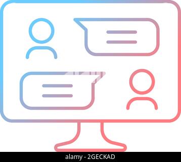 Digital communication channels gradient linear vector icon Stock Vector