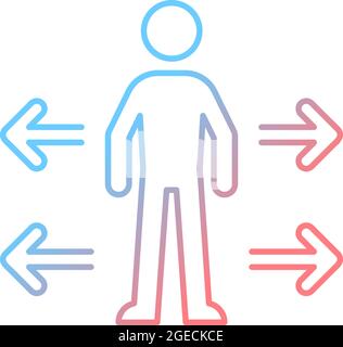 Personal space gradient linear vector icon Stock Vector