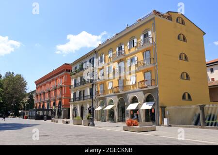 July 10 2021 Avellino, Italy: City View in the Corso Vittorio Emanuele II Street Stock Photo