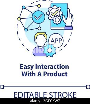 Easy interaction with product concept icon Stock Vector