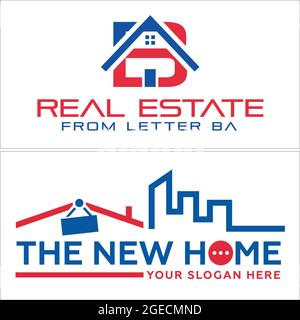 Real Estate mortgage building home initial modern logo design Stock Vector