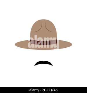 Policeman with Canadian hat of mounted icon. Vector illustration. Stock Vector