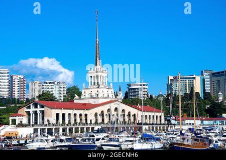Sochi, Russia - June 1 , 2021: Marine station Port of Sochi, Krasnodar Krai. Stock Photo