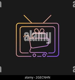 Shopping show gradient vector icon for dark theme Stock Vector