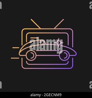 Car racing program gradient vector icon for dark theme Stock Vector