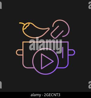 Cookery show gradient vector icon for dark theme Stock Vector